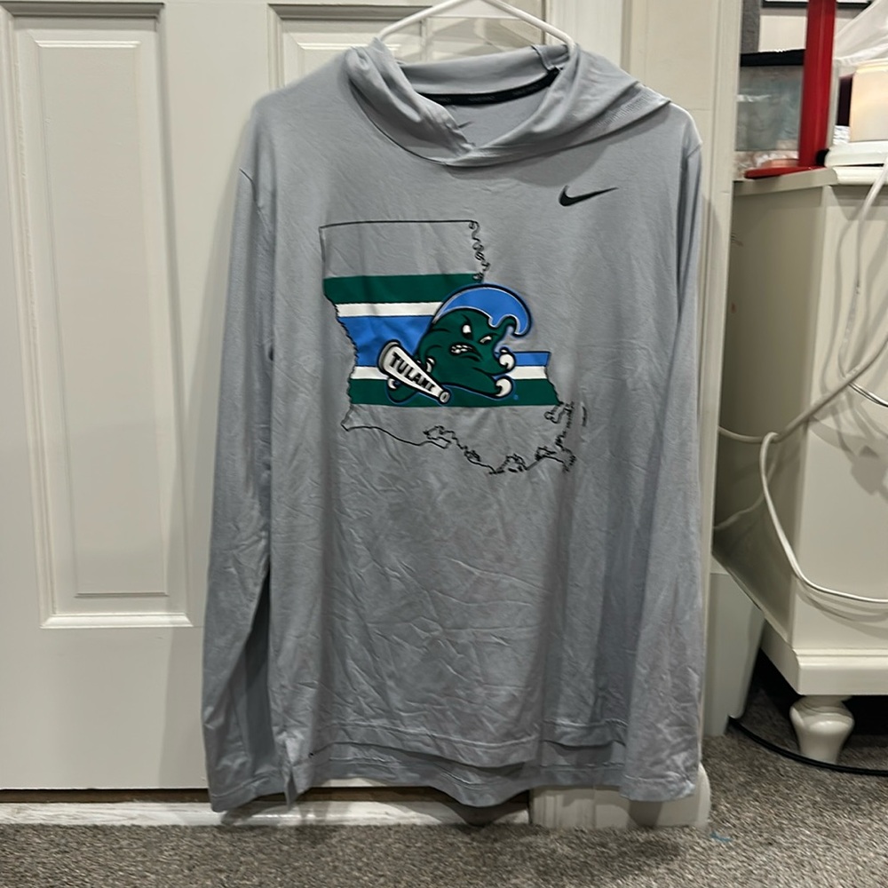 Tulane Football Player Issued Nike Hoodie Tee Men’s Large